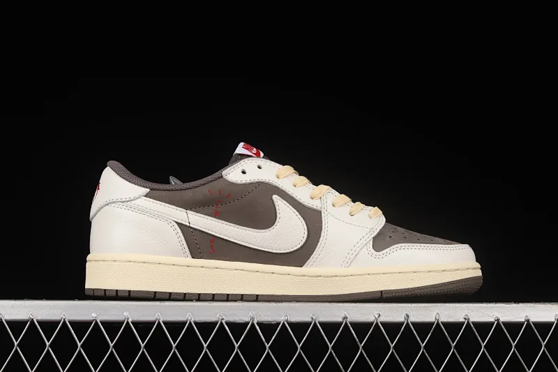 All categories Air Jordan Jordan series basketball shoes Air Jordan 1 Low foreign trade version Travis Scott x Air Jordan 1 Low OG "Reverse Mocha" AJ1 Joe 1 reverse mocha brown and white barb joint casual sports basketball shoes DM7866-162